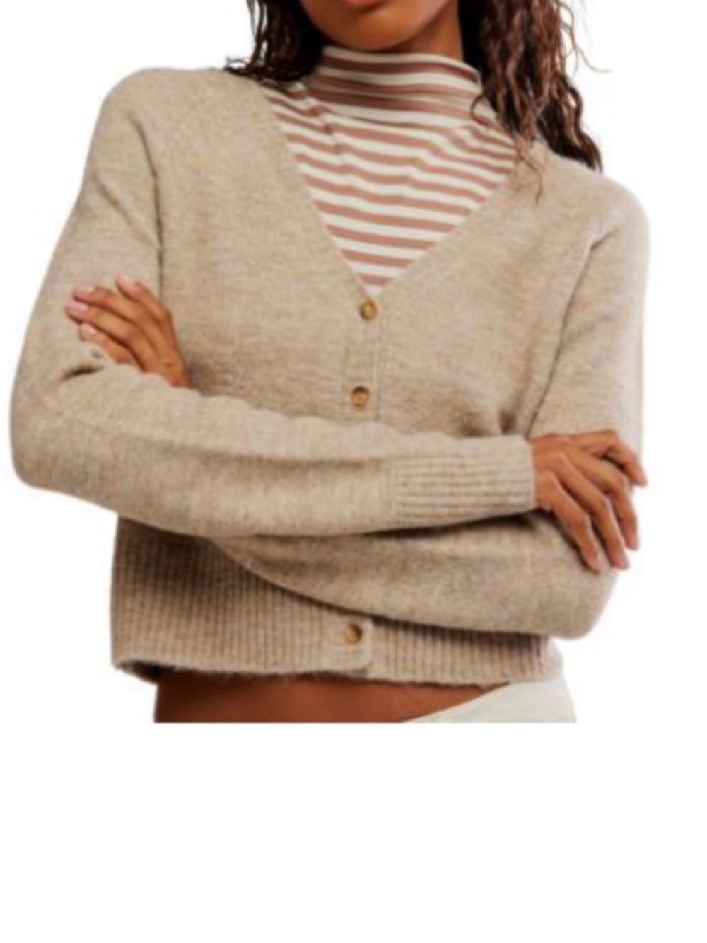 NWT free people women’s V neck cropped cardigan sweater Paige small